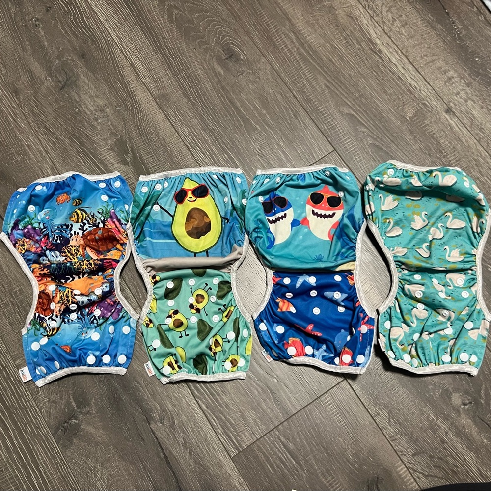 Colorful Kids Swim Diapers Set- Washable